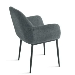Set di 2 Poltroncine Imbottite in Tessuto Colorato e Struttura in Metallo - Valeria