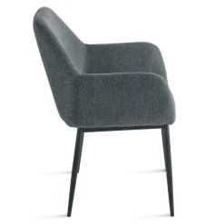 Set di 2 Poltroncine Imbottite in Tessuto Colorato e Struttura in Metallo - Valeria