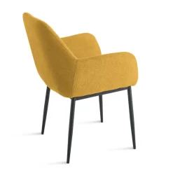 Set di 2 Poltroncine Imbottite in Tessuto Colorato e Struttura in Metallo - Valeria