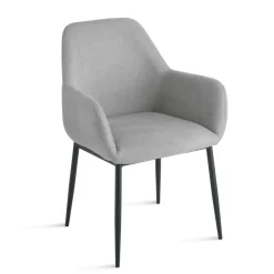 Set di 2 Poltroncine Imbottite in Tessuto Colorato e Struttura in Metallo - Valeria