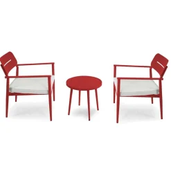 Set di 2 Poltrone con Tavolino in Alluminio di Diverse Finiture - Souvenir