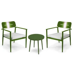 Set di 2 Poltrone con Tavolino in Alluminio di Diverse Finiture - Souvenir