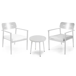 Set di 2 Poltrone con Tavolino in Alluminio di Diverse Finiture - Souvenir