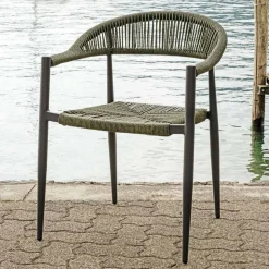 Set di 4 Poltrone in Alluminio e Twist Wicker Colorato - Tavira