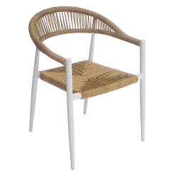 Set di 4 Poltrone in Alluminio e Twist Wicker Colorato - Tavira