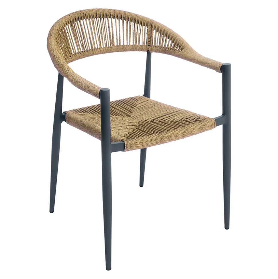 Set di 4 Poltrone in Alluminio e Twist Wicker Colorato - Tavira