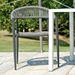 Set di 4 Poltrone in Alluminio e Twist Wicker Colorato - Tavira