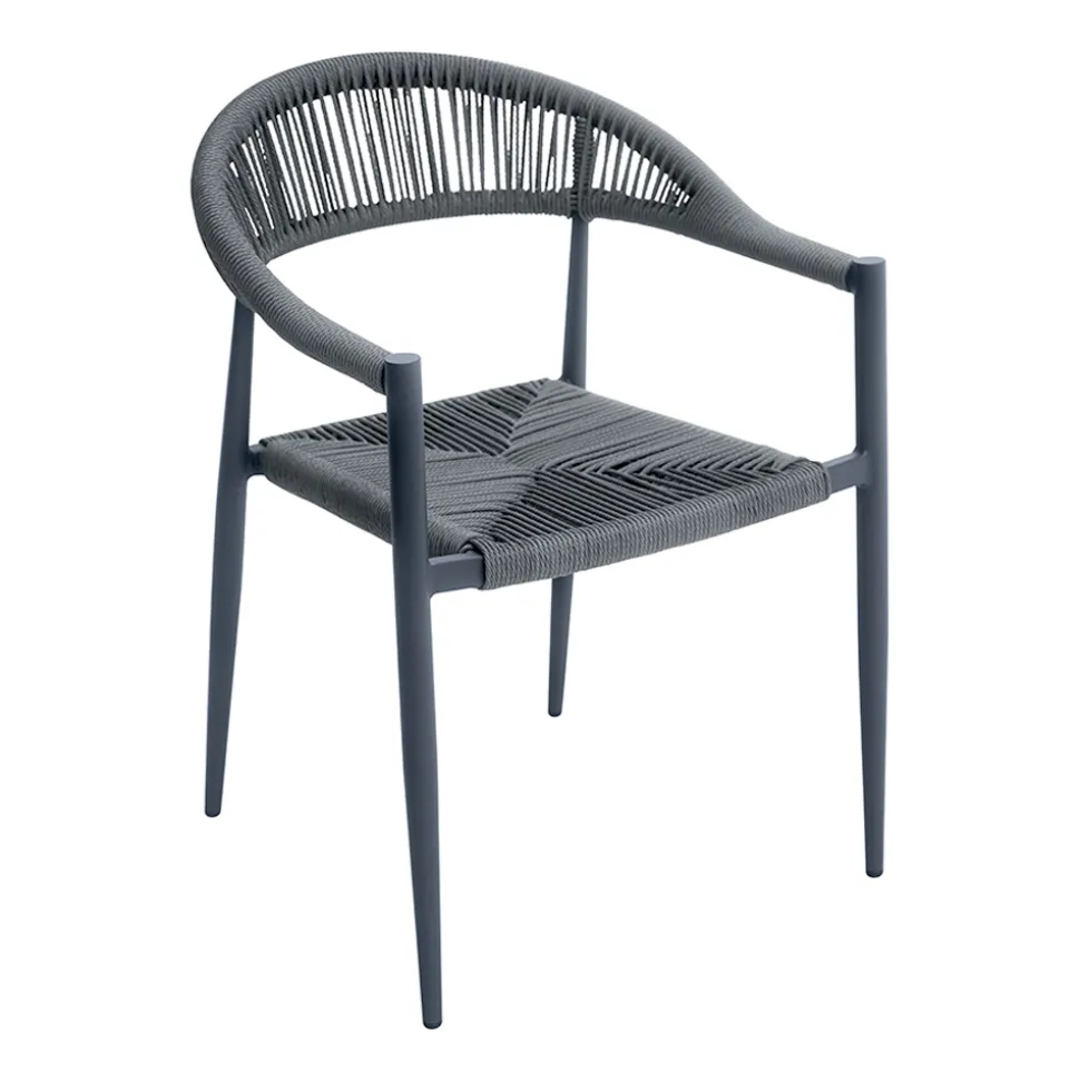 Set di 4 Poltrone in Alluminio e Twist Wicker Colorato - Tavira