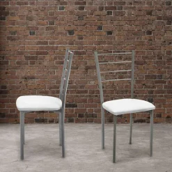 Set di 4 Sedie con Struttura in Metallo Verniciato Grigio - Galletto