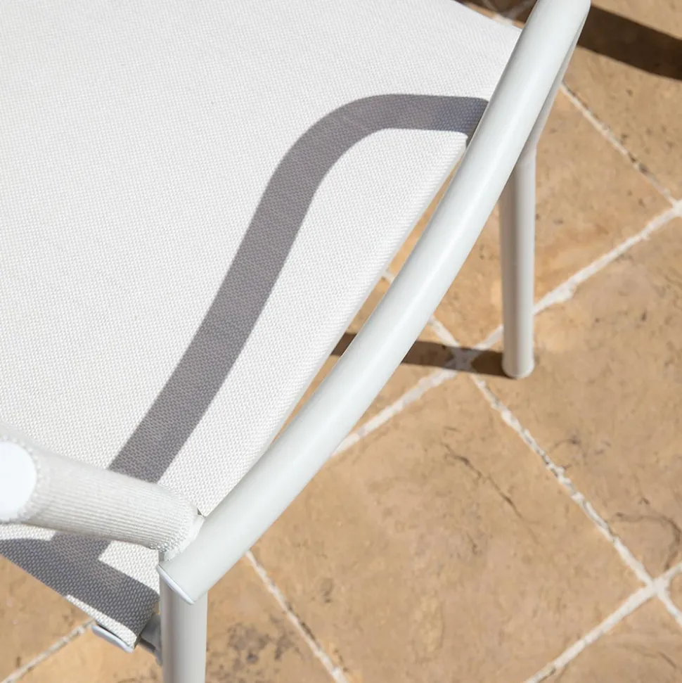 Set di 4 Sedie da Giardino in Alluminio e Batyline - Lucente
