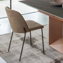 Set di 2 Sedie da Soggiorno in Tessuto e Metallo Made in Italy - Edera