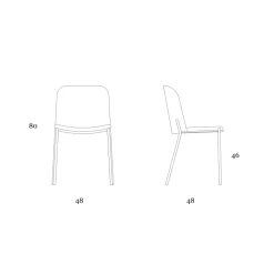 Set di 2 Sedie da Soggiorno in Tessuto e Metallo Made in Italy - Edera