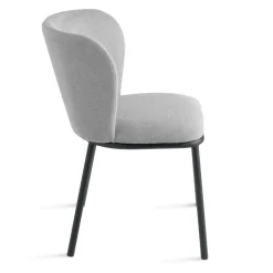 Set di 2 Sedie Imbottite in Tessuto con Struttura in Metallo Verniciato - Leandra