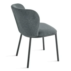 Set di 2 Sedie Imbottite in Tessuto con Struttura in Metallo Verniciato - Leandra