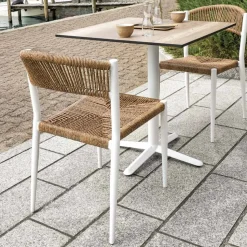 Set di 4 Sedie in Alluminio e Twist Wicker Colorato - Tavira