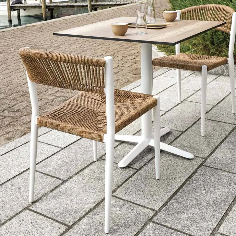 Set di 4 Sedie in Alluminio e Twist Wicker Colorato - Tavira