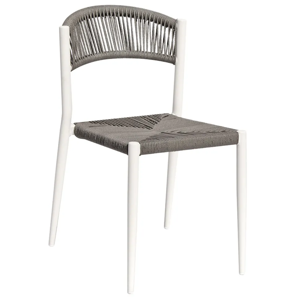 Set di 4 Sedie in Alluminio e Twist Wicker Colorato - Tavira