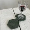 Set di 2 Sottobicchieri Esagonali in Marmo con Sughero Made in Italy - Narita