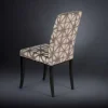 Set 2 sedie moderne imbottite con gambe in legno nero Audrey
