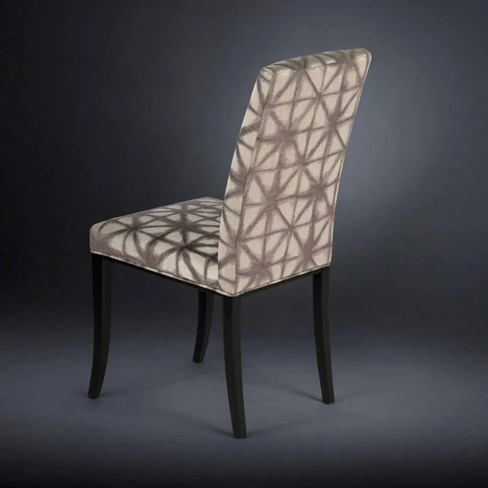 Set 2 sedie moderne imbottite con gambe in legno nero Audrey