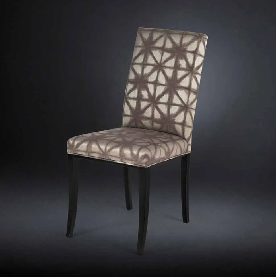 Set 2 sedie moderne imbottite con gambe in legno nero Audrey