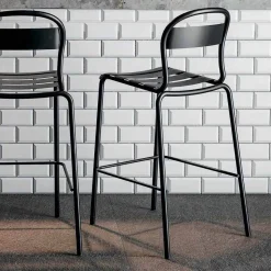 Sgabello Alto da Esterno in Alluminio Impilabile Made in Italy, 2 Pezzi - Trixie