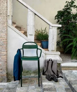Sgabello Alto in Alluminio da Esterno con Braccioli Made in Italy - Selima