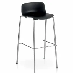 Sgabello Alto in Metallo e Polipropilene Made in Italy, 2 Pezzi - Christabel