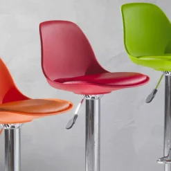 Sgabello Alzabile in Ecopelle dal Design Moderno - Rosa