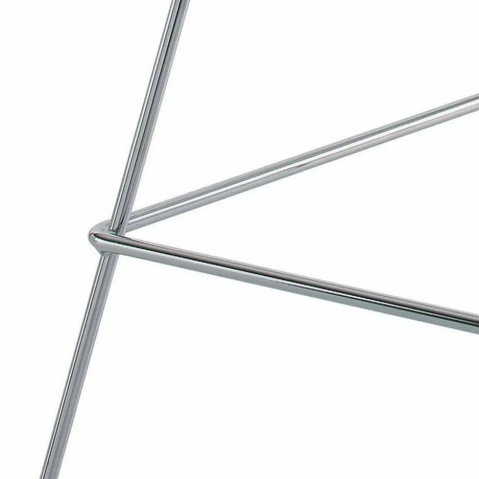 Sgabello Bar Alto in Pelle con Struttura in Acciaio Made in Italy - Beniamino