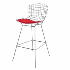 Sgabello Bar Alto in Pelle con Struttura in Acciaio Made in Italy - Beniamino