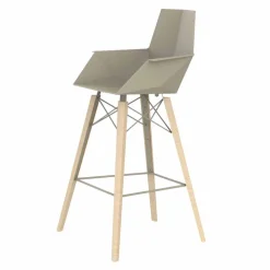 Sgabello Bar con Braccioli in Legno e Plastica Vari Colori - Faz Wood by Vondom