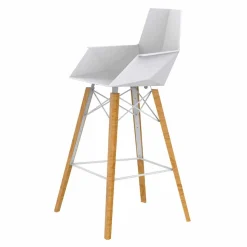 Sgabello Bar con Braccioli in Legno e Plastica Vari Colori - Faz Wood by Vondom