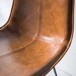 Sgabello Base 4 Gambe, H 65 in Ecopelle Effetto Cuoio - Ovidio