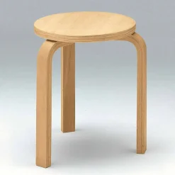 Sgabello Basso Impilabile in Legno di Faggio Naturale Made in Italy - Cassiopea