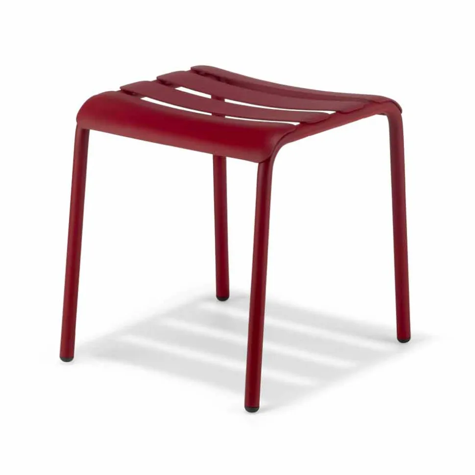 Sgabello Basso in Alluminio Verniciato da Esterno Made in Italy - Sondra
