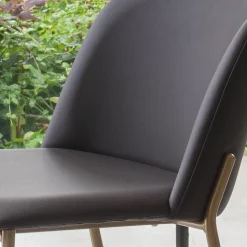 Sgabello con Base in Metallo e Seduta in Ecopelle Made in Italy - Edera