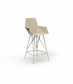 Sgabello con braccioli da giardino Faz Vondom, H 102 cm,design moderno, 4 pezzi