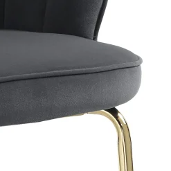 Sgabello con Seduta Imbottita Rivestita in Tessuto - Silicio