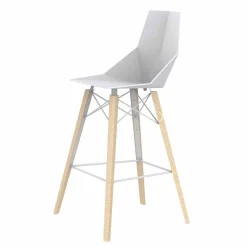 Sgabello da Bar per Interni in Legno e Plastica Vari Colori - Faz Wood by Vondom