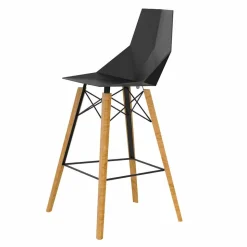 Sgabello da Bar per Interni in Legno e Plastica Vari Colori - Faz Wood by Vondom