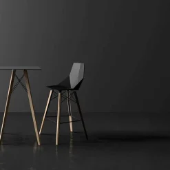 Sgabello da Bar per Interni in Legno e Plastica Vari Colori - Faz Wood by Vondom