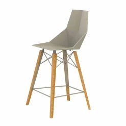 Sgabello da Cucina Design in Legno e Plastica Vari Colori - Faz Wood by Vondom