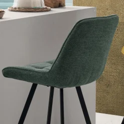 Sgabello da Cucina Imbottito con Struttura in Metallo 2 Pezzi - Raggia