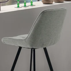Sgabello da Cucina Imbottito con Struttura in Metallo 2 Pezzi - Raggia