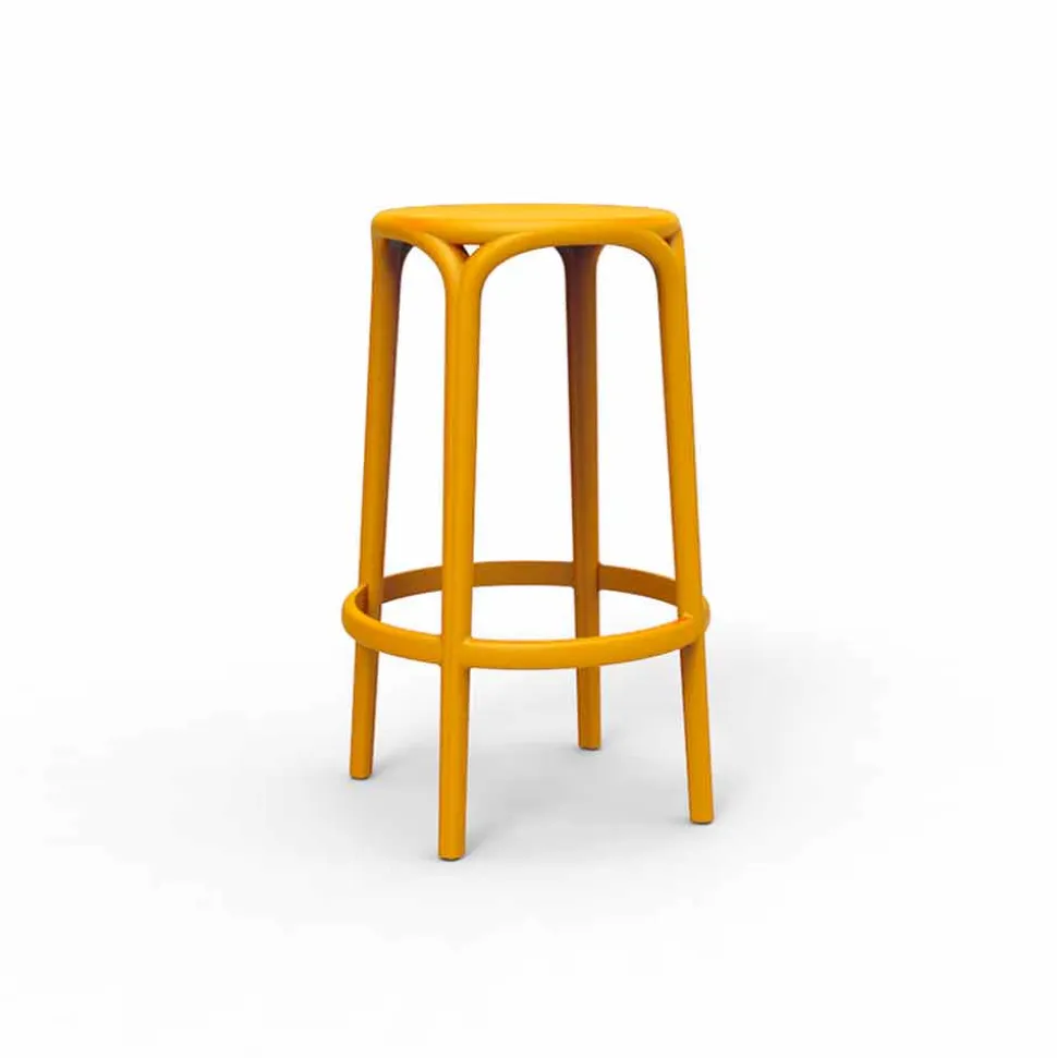 Sgabello da esterno Brooklyn by Vondom in polipropilene, H 76 cm, 4 pezzi