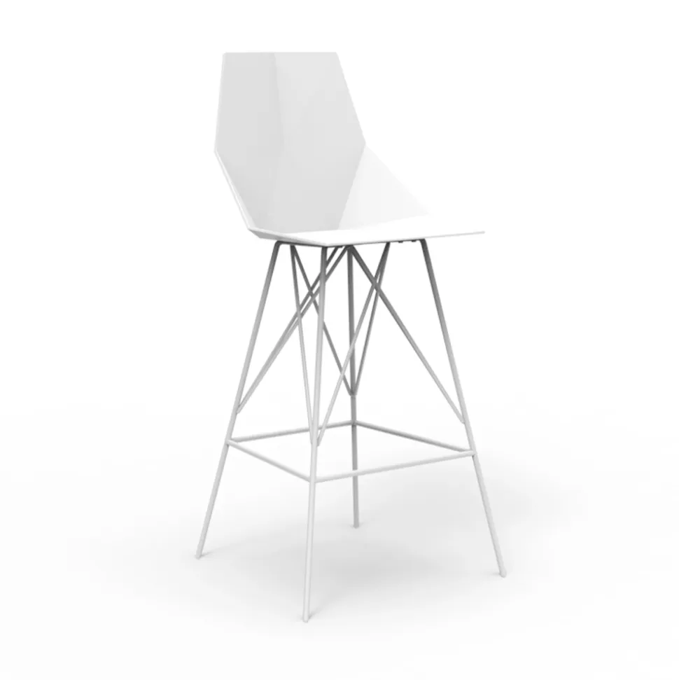 Sgabello da esterno H 102 cm Faz by Vondom in polipropilene e acciaio, 4 pezzi