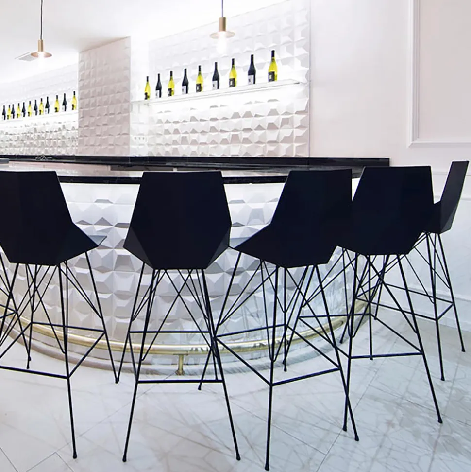 Sgabello da esterno H 102 cm Faz by Vondom in polipropilene e acciaio, 4 pezzi