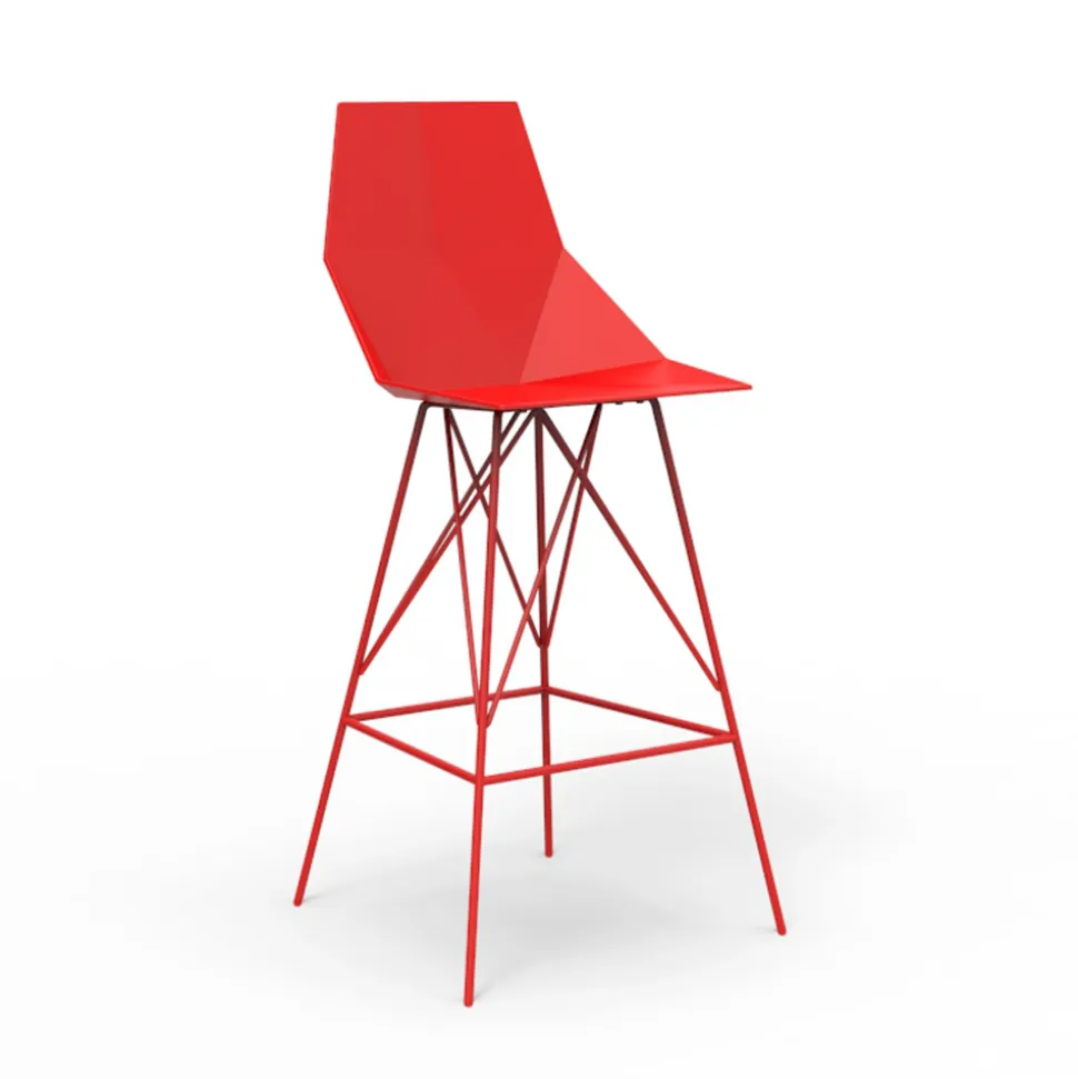 Sgabello da esterno H 102 cm Faz by Vondom in polipropilene e acciaio, 4 pezzi