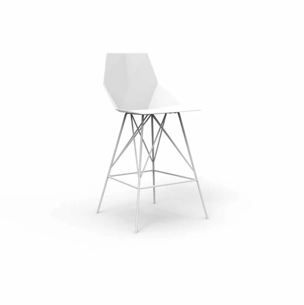 Sgabello da esterno H 111 cm Faz by Vondom in polipropilene e acciaio, 4 pezzi